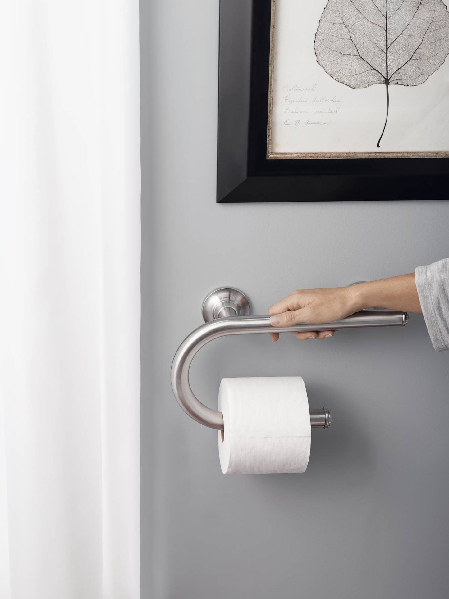 Moen Home Care Grab Bar With Toilet Paper Holder #LR2352DCH