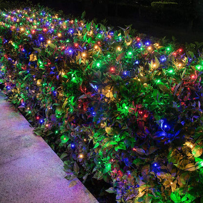 SOLAR LED RGB NET STRING LIGHTS 6' X 10' 8 MODES