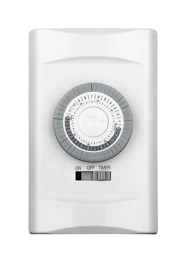 15 AMP 24 HOUR MECHANICAL IN-WALL TIMER – WHITE #HMT01N-W