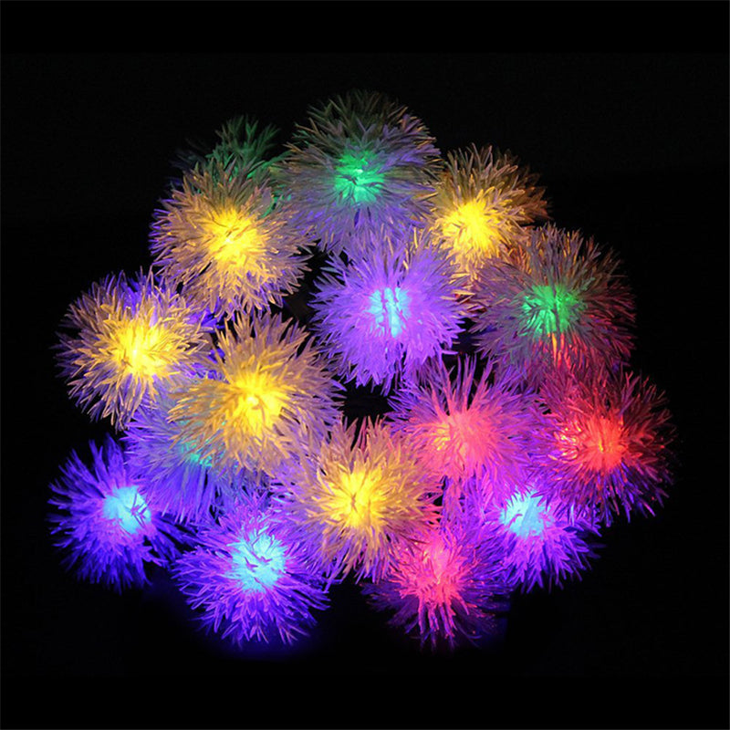LED SOLAR RGB PUFF BALL STRING LIGHTS 56 FT / 100 LEDS