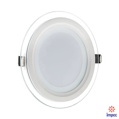 18W LED GLASS ROUND RECESSED DIMMABLE PANEL LIGHT 6000K 1440LM