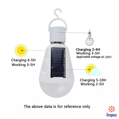 7W Led Solar Smart Rechargable Light Bulb E27 6000K