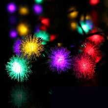 LED SOLAR RGB PUFF BALL STRING LIGHTS 56 FT / 100 LEDS