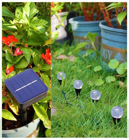 Solar Bubble Ball Spikes Lamp 15LED RGB 16ft