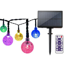LED SOLAR RGB CRYSTAL BALL STRING LIGHTS 56 FT / 100 LEDS